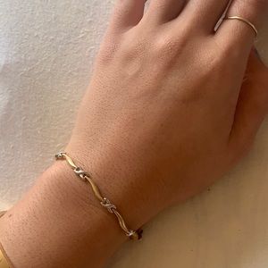NIB Dainty 10k Gold  and Sterling Silver Bracelet